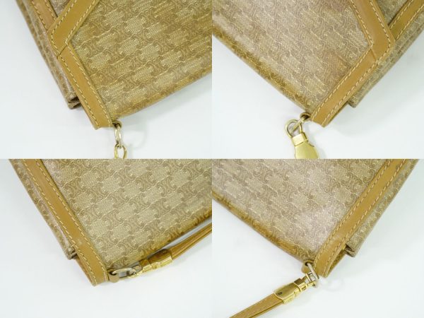 2100020000009347 6 Celine Macadam PVC Pochette Shoulder Bag Beige