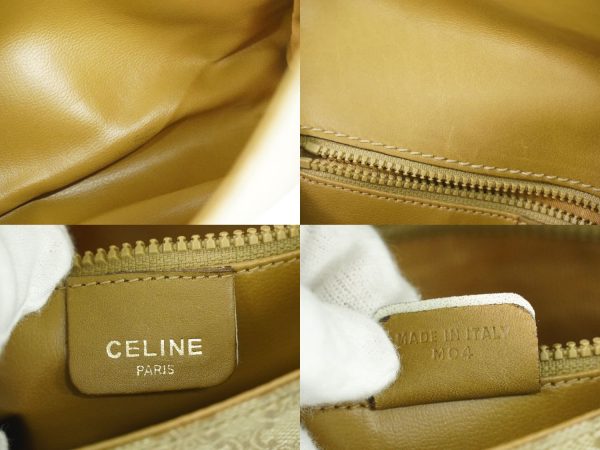 2100020000009347 9 Celine Macadam PVC Pochette Shoulder Bag Beige