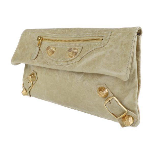 2101073007015 2 Balenciaga Giant Envelope Leather Clutch Bag Beige