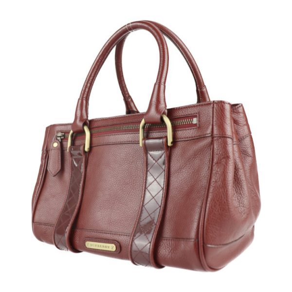 2101123002014 2 Burberry Leather Enamel Tote Bag Bordeaux