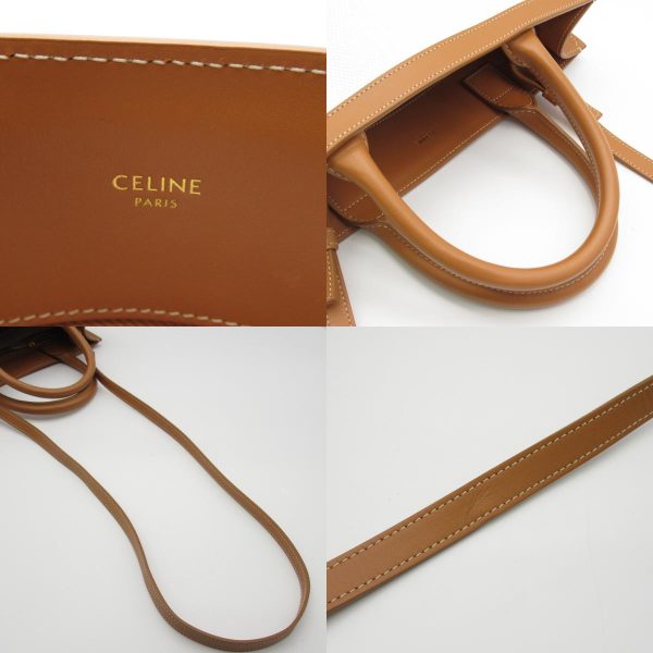 2101217885294 9c Celine Canvas Shoulder Bag WhiteBrown