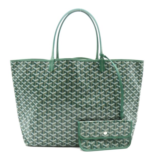 2101218071771 1 Goyard Saint Louis GM Coated Canvas Tote Bag Green