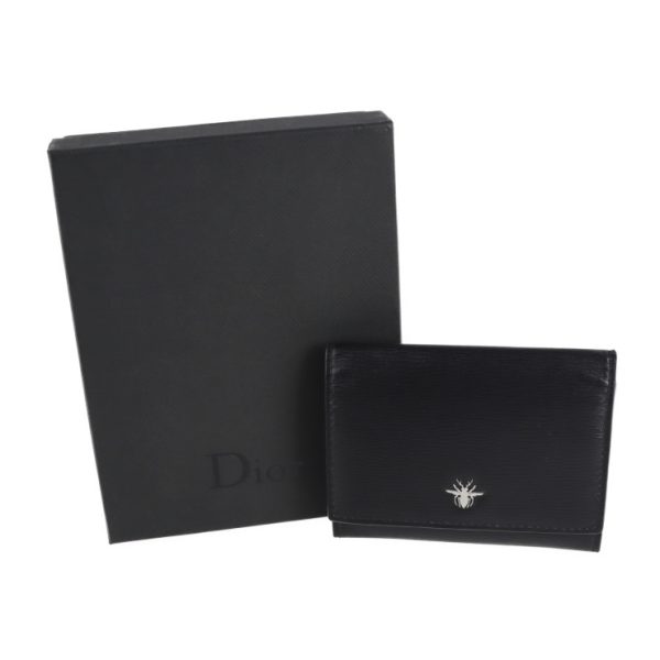 2102043001057 7 Dior Be Black Liege Leather Card Case Black