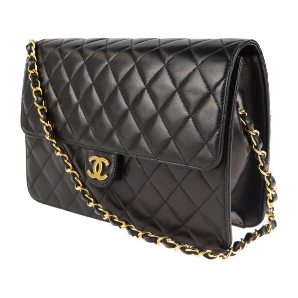 2103041002001 2 Chanel Matelasse Shoulder Bag Push Lock Black