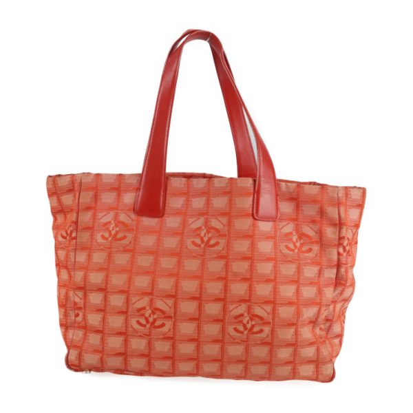 2103063007086 1 Chanel MM Travel Line Tote Bag Nylon Red