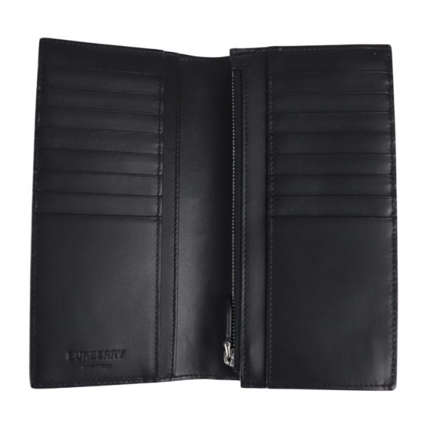 2104023007110 4 Burberry Leather Wallet Black Continental