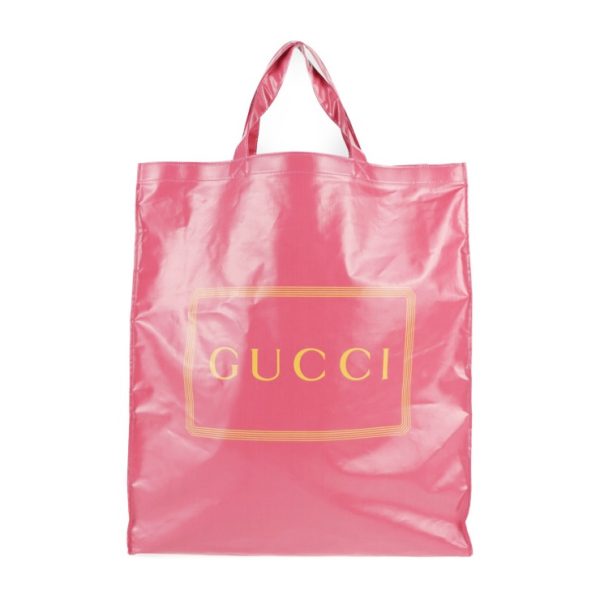 2105043008062 1 Gucci Logo Print Tote Bag Coated Canvas Pink