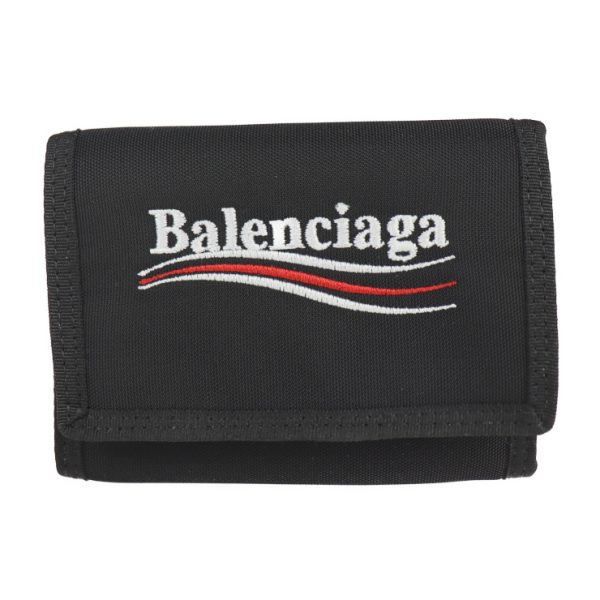 2105123008069 1 Balenciaga Explorer Nylon Tri Fold Wallet Black