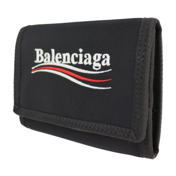 2105123008069 2 Balenciaga Explorer Nylon Tri Fold Wallet Black