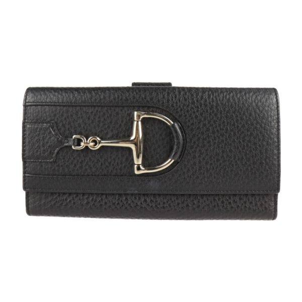 2105123008089 1 GUCCI Horsebit Bifold Wallet Leather Black