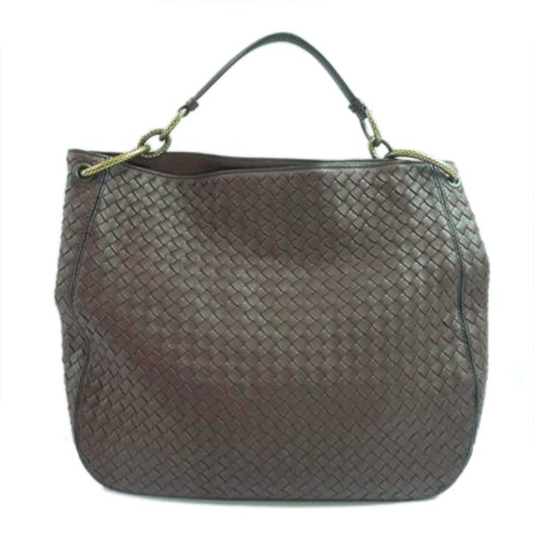 21060 1 Bottega Veneta Intrecciato One Shoulder Bag Black