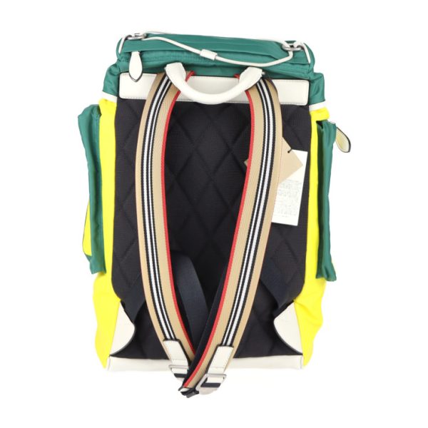 2106013002019 3 Burberry Nylon Leather Rucksack Green Yellow