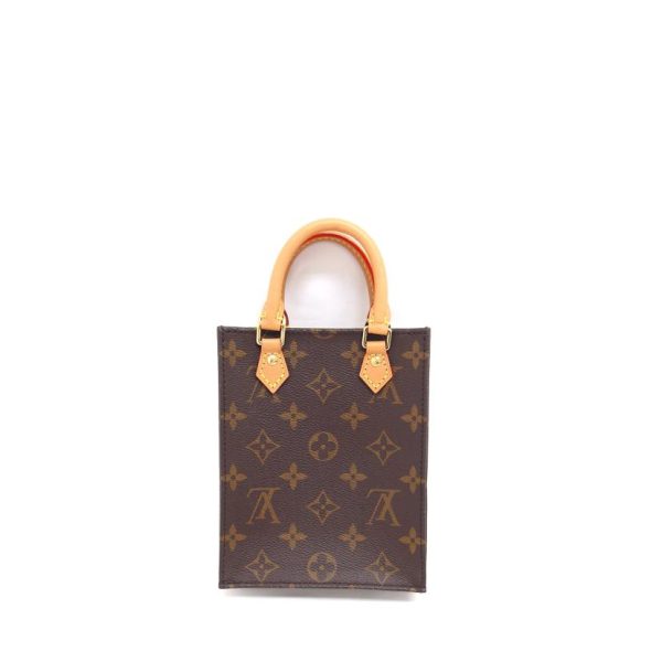 21067 2 Louis Vuitton Petite Sac Plat Monogram Handbag Brown