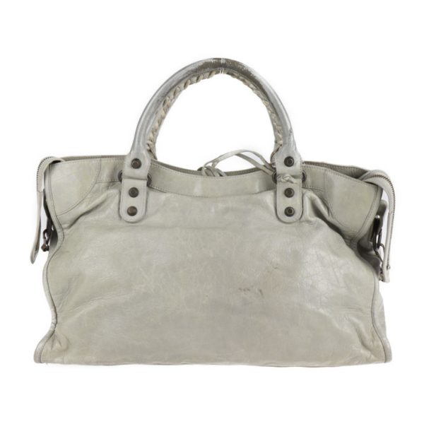 2107103007048 3 Balenciaga The City Leather Handbag Gray