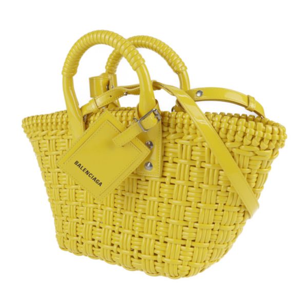 2107113008108 2 Balenciaga Bistro XS Enamel Handbag Yellow