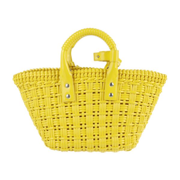 2107113008108 3 Balenciaga Bistro XS Enamel Handbag Yellow