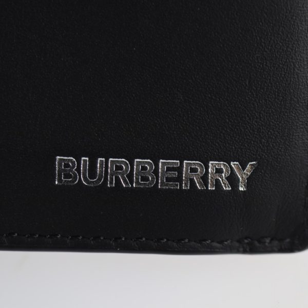 2107113008117 8 Burberry Cavendish London Check PVC Leather Bifold Wallet Dark Charcoal