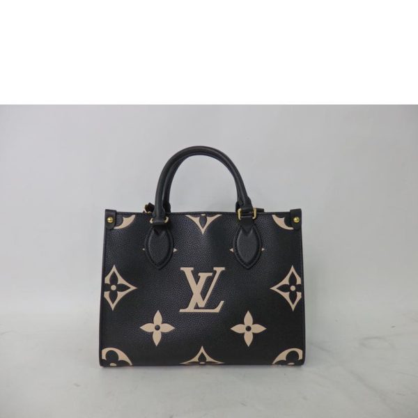 21078 2 Louis Vuitton On the Go PM Monogram Empreinte Bag Black x Beige