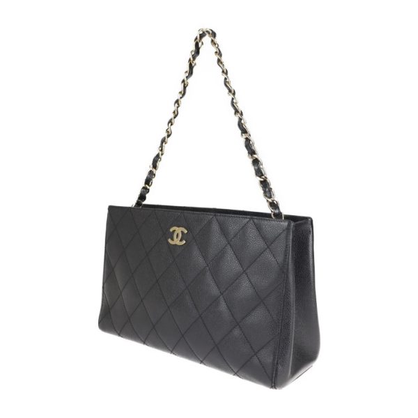 2108033008178 2 Chanel Matelasse Handbag Caviar Skin Black Chain