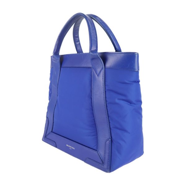 2108093002151 2 Balenciaga Cabas Nylon Leather Tote Bag Blue