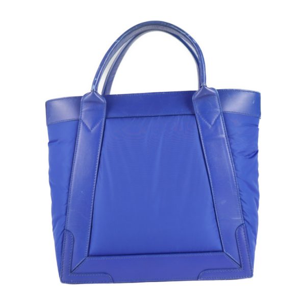 2108093002151 3 Balenciaga Cabas Nylon Leather Tote Bag Blue