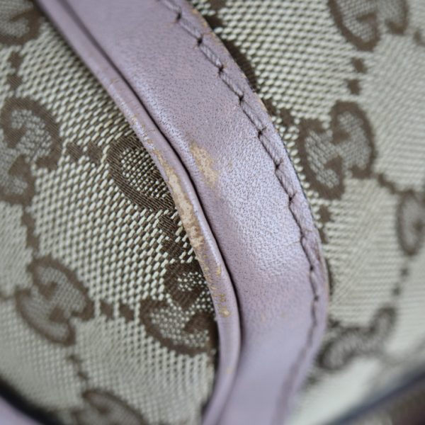 2109093007177 7 Gucci GG Canvas Handbag Leather Beige Purple