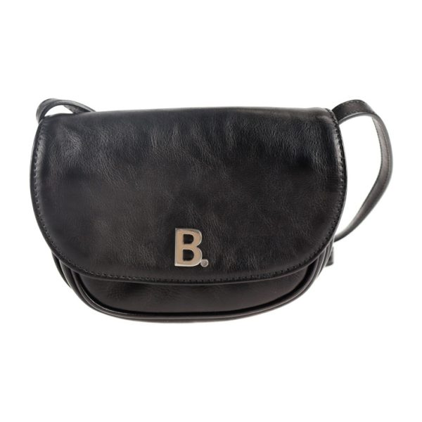 2109093007198 1 Balenciaga B Logo Leather Shoulder Bag Black