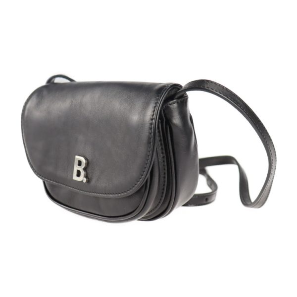 2109093007198 2 Balenciaga B Logo Leather Shoulder Bag Black