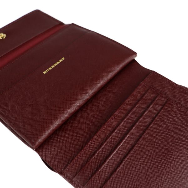 2110033002224 4 Burberry Leather Bifold Wallet Bordeaux