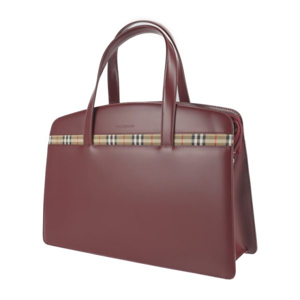 2110063007213 2 Burberry Calf Leather Tote Bag Bordeaux