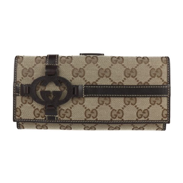 2110123001141 1 GUCCI Royal Continental Wallet GG Canvas Beige Brown