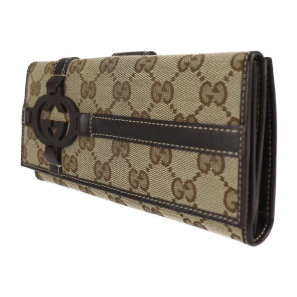 2110123001141 2 GUCCI Royal Continental Wallet GG Canvas Beige Brown