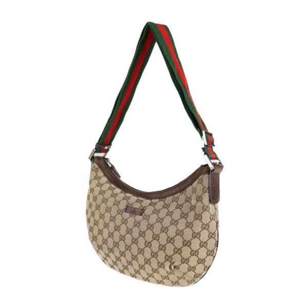 2111113007148 2 GUCCI Sherry Line Shoulder Bag GG Canvas Beige Brown