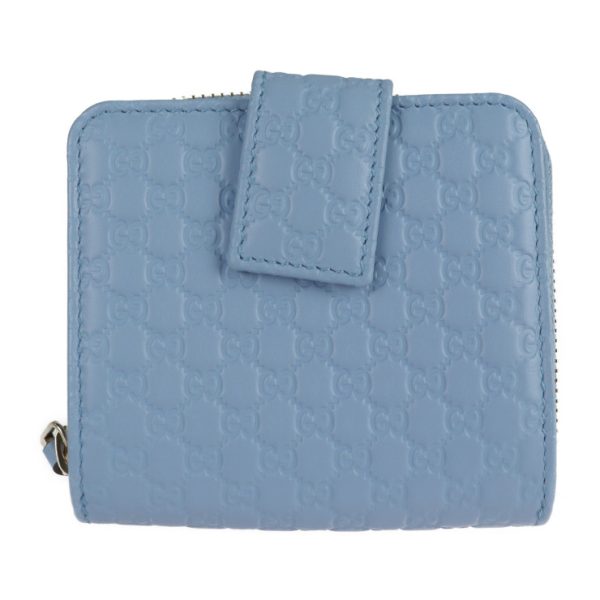 2111113007163 3 GUCCI Micro Guccisima Bifold Wallet Leather Light Blue