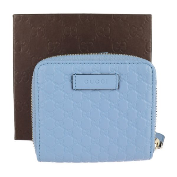 2111113007163 9 GUCCI Micro Guccisima Bifold Wallet Leather Light Blue