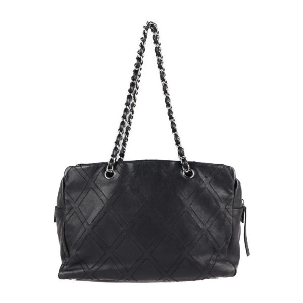 2112023007201 3 Chanel Cocomark Shoulder Bag Leather Black Chain