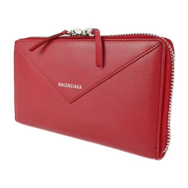 2112053002105 2 Balenciaga Paper Continental Leather Long Wallet Red