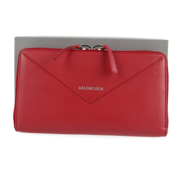 2112053002105 9 Balenciaga Paper Continental Leather Long Wallet Red