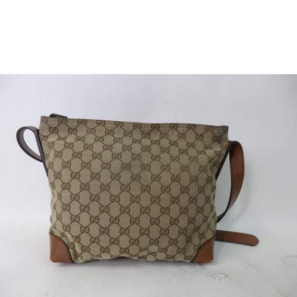 21122 2 Gucci GG Canvas Shoulder Bag Brown