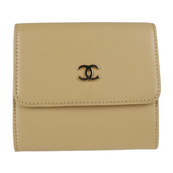 2114013007208 1 Chanel Bifold Wallet Here Mark W Hook Beige