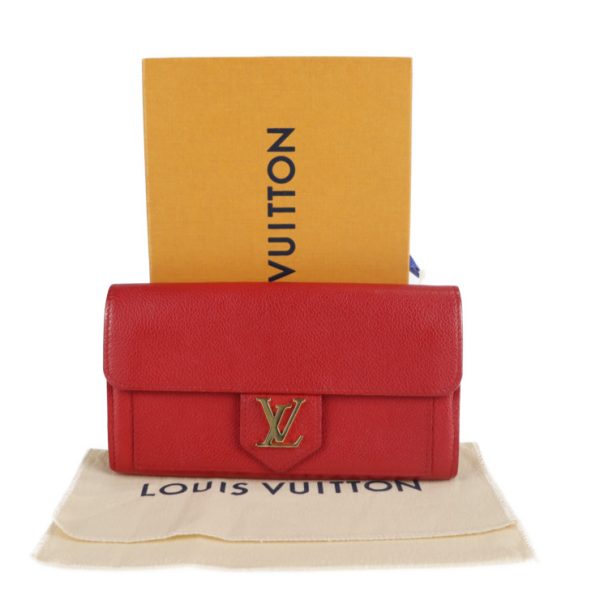 2115043007340 10 Louis Vuitton Lock Me Long Wallet Leather Ruby Red