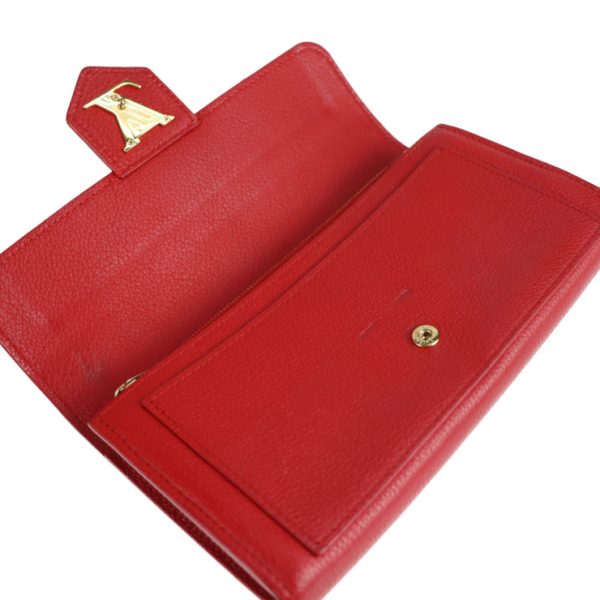 2115043007340 4 Louis Vuitton Lock Me Long Wallet Leather Ruby Red