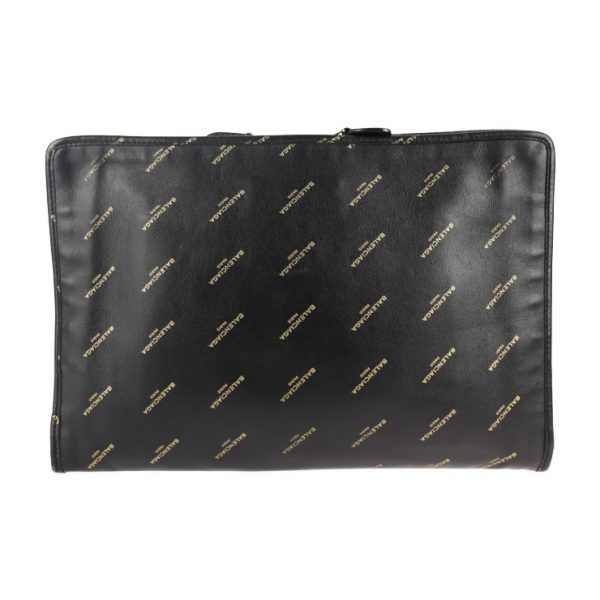 2116093007232 3 Balenciaga Bazar Leather Pouch Black Gold Silver