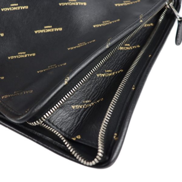 2116093007232 8 Balenciaga Bazar Leather Pouch Black Gold Silver