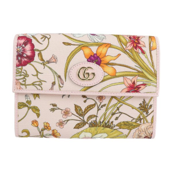 2116123007176 1 GUCCI Flora Pouch Canvas Pink Multicolor