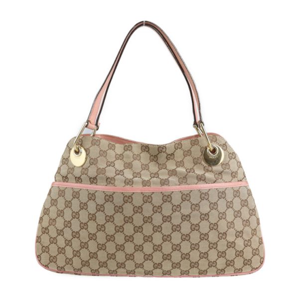 2116123007184 1 GUCCI Tote Bag GG Canvas Brown Beige Pink