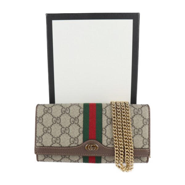 2116123007194 9 GUCCI Chain Wallet PVC Leather Beige Ebony