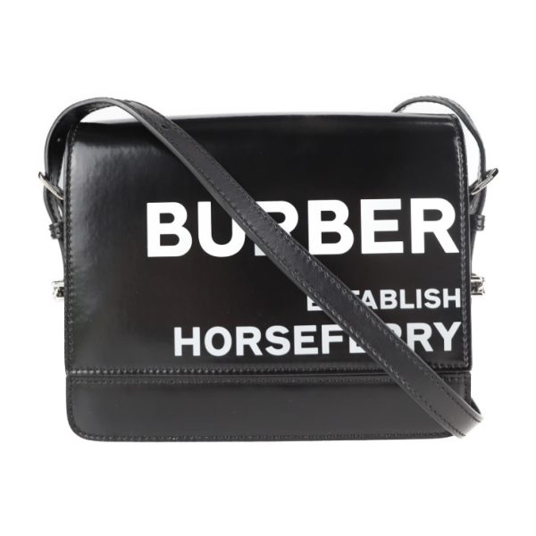 2117023002312 1 Burberry Cotton Polyurethane Leather Shoulder Bag Black White