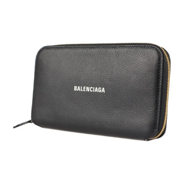 2117053008203 2 Balenciaga Leather Long Wallet Black