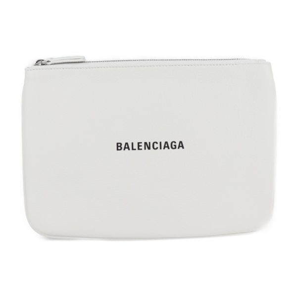 2117103008187 1 Balenciaga Everyday Leather Clutch Bag White